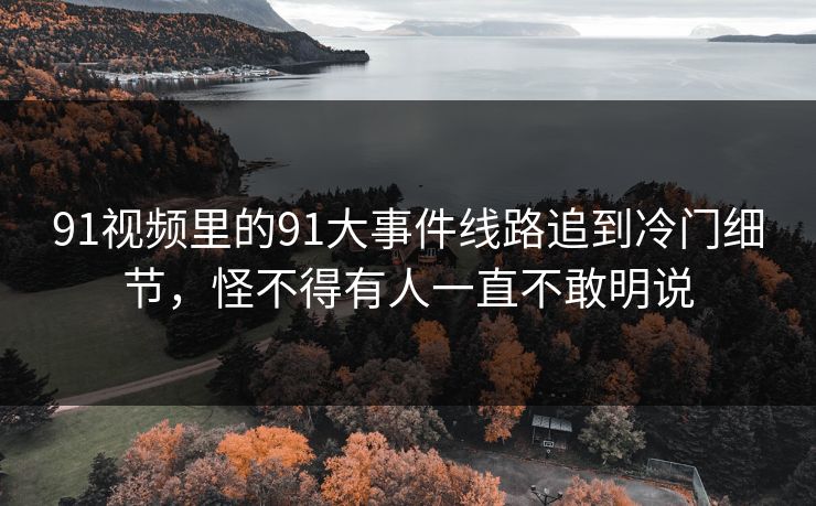 91视频里的91大事件线路追到冷门细节，怪不得有人一直不敢明说